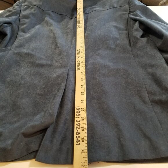 Circle S Dallas Texas Mens Blazer Sport Coat 48R Blue Micro Suede Two Button USA - Picture 12 of 15